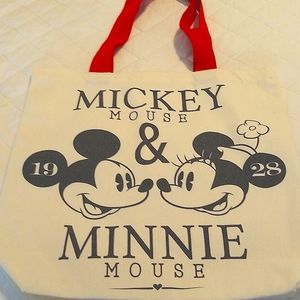 Disney Mickey & Minnie Mouse Canvas Tote Bag.. 15 x 15 inches